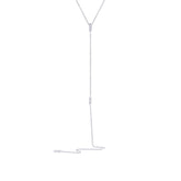 0.08ct 14k White Gold Diamond Lariat Necklace